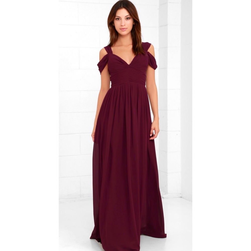 Lulus, Burgundy Maxi Dress